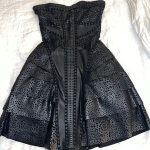 XS Herve Leger black mini dress